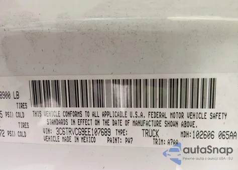 2014 Ram Promaster 2500 High Roof z USA, uszkodzony, nr VIN 3C6TRVCG9EE107689